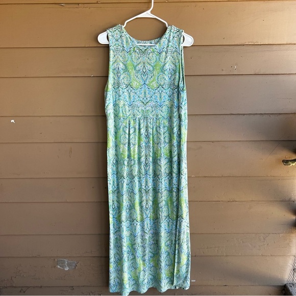 J.Jill Paisley Maxi Dress - Size L Modest Spring Casual Boho Vacation Resortwear - Picture 1 of 6